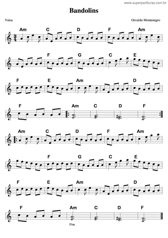 Partitura da música Bandolins v.2