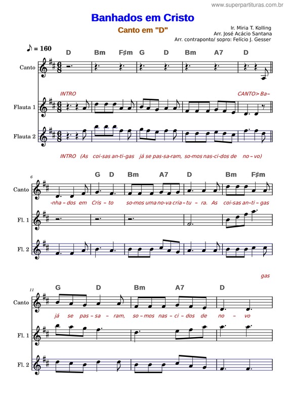 Partitura da música Banhados Em Cristo v.3