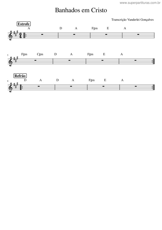 Partitura da música Banhados Em Cristo v.4