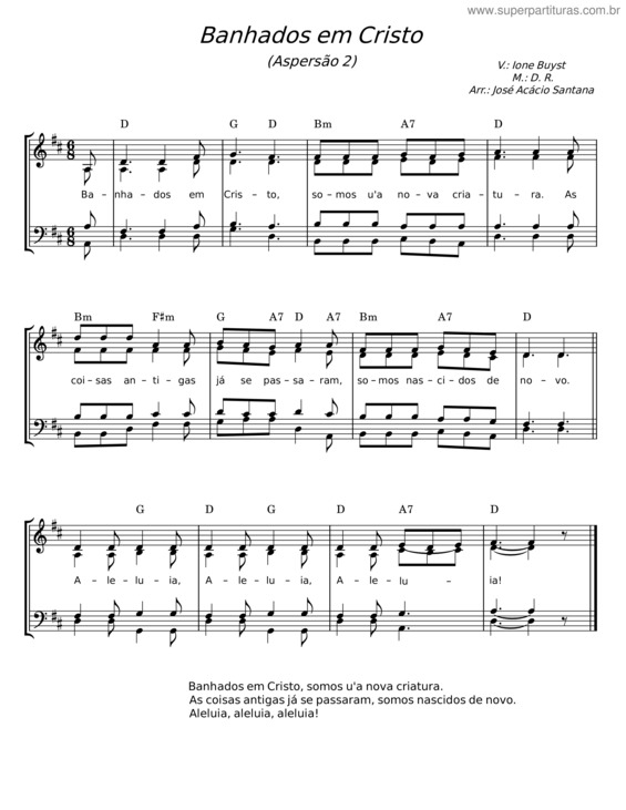 Partitura da música Banhados Em Cristo