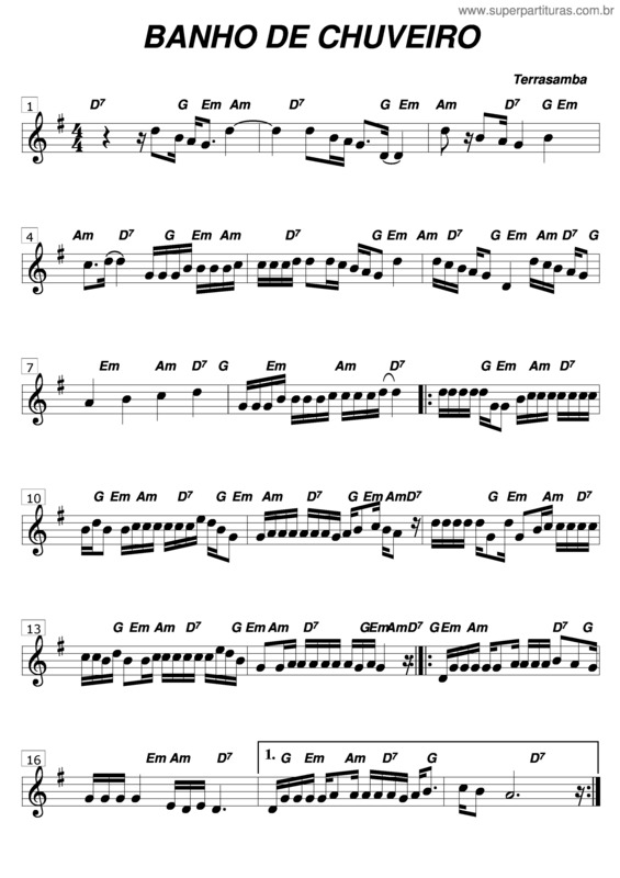 Partitura da música Banho De Chuveiro v.2