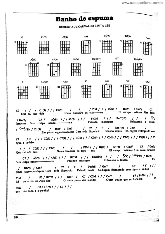 Partitura da música Banho De Espuma v.3
