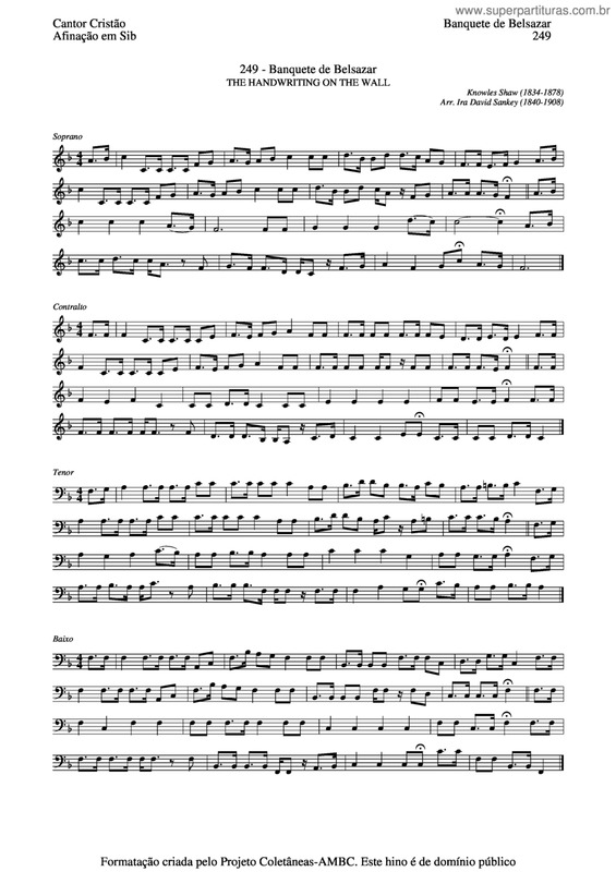 Partitura da música Banquete De Belsazar v.2