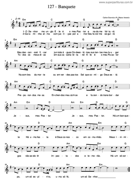 Partitura da música Banquete