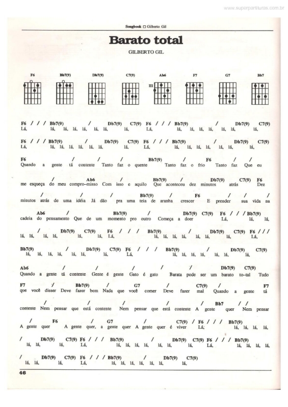 Partitura da música Barato Total