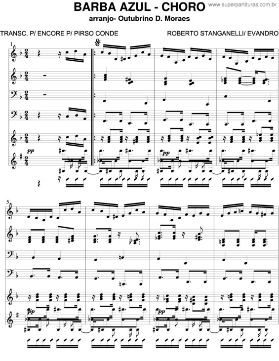 Partitura da música Barba Azul