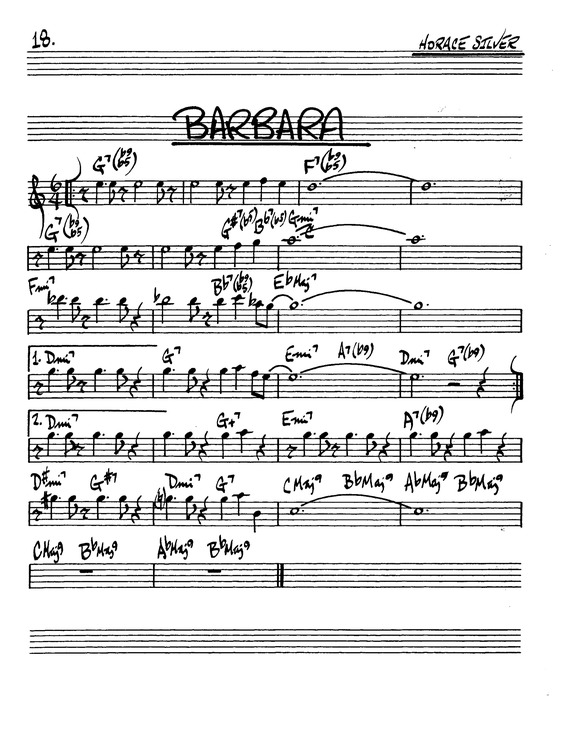 Partitura da música Barbara