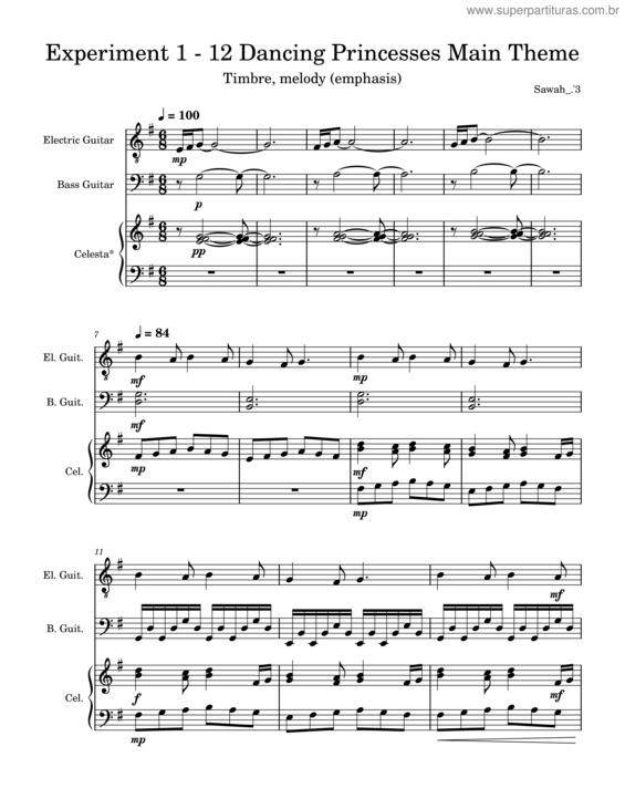 Partitura da música Barbie In The 12 Dancing Princesses Theme – Mattel Entertainment Experiment 1 – 12 Dancing Princesses Main Theme