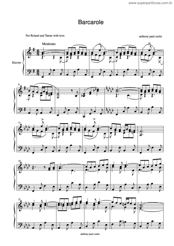 Partitura da música Barcarole v.2