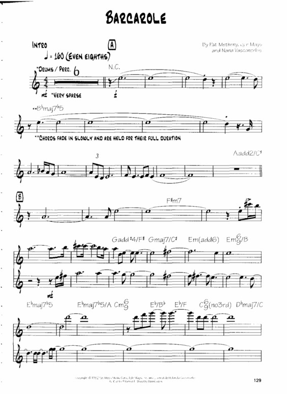 Partitura da música Barcarole v.3