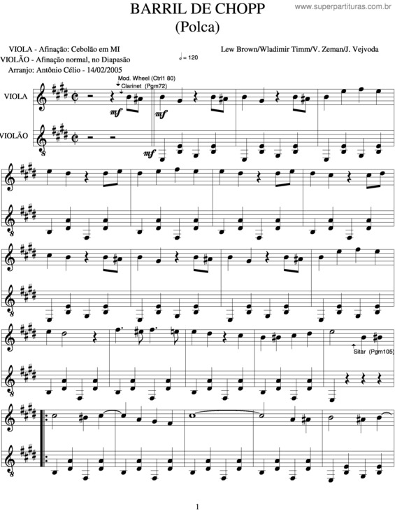 Partitura da música Barril De Chopp v.2