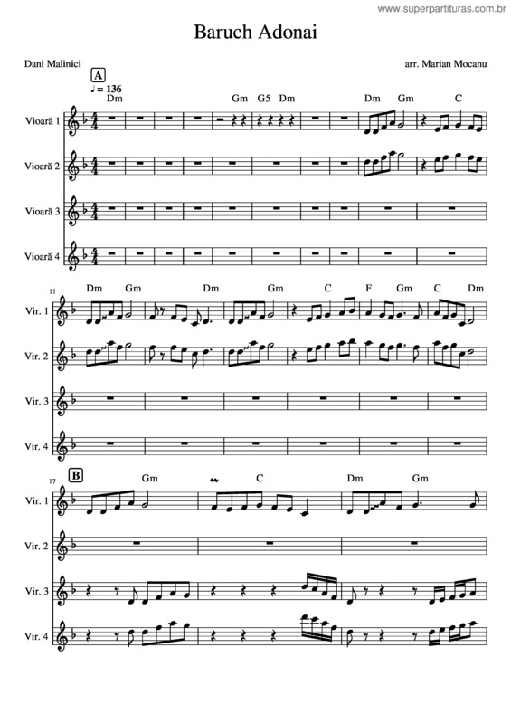 Partitura da música Baruch_Adonai