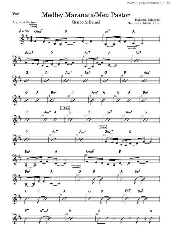 Partitura da música Base