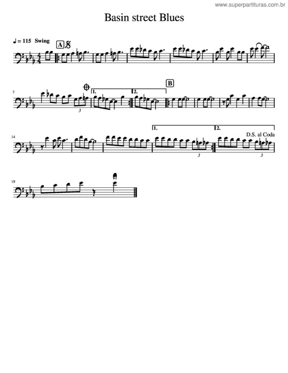 Partitura da música Basin Street Blues