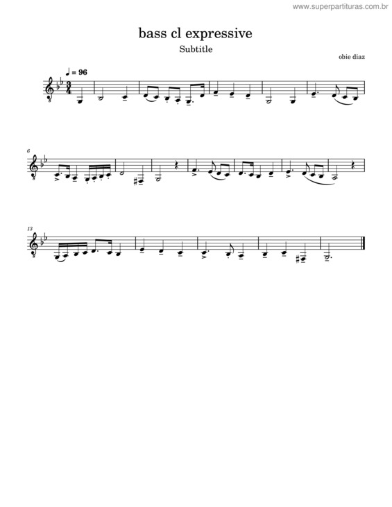 Partitura da música Bass Cl Expressive
