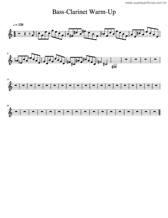 Partitura da música Bass Clarinet Fast Ehs Warm–Up