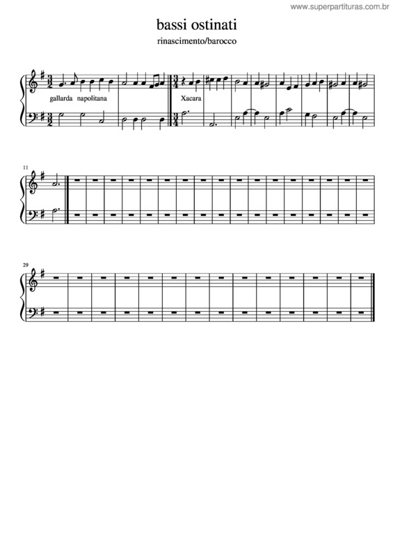 Partitura da música Bassi Ostinati