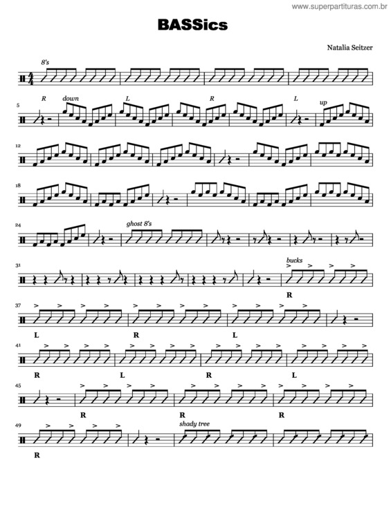 Partitura da música Bassics