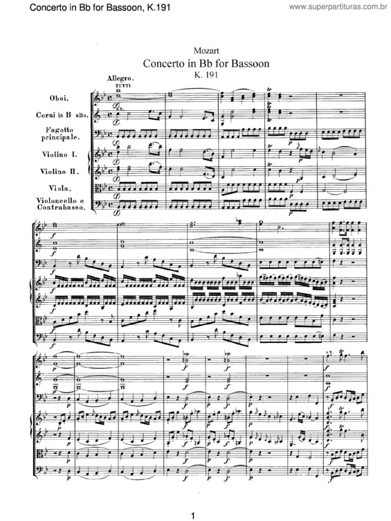 Partitura da música Bassoon Concerto