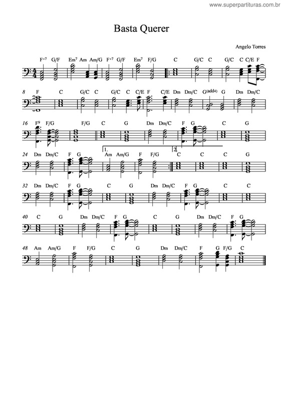 Partitura da música Basta Querer v.2