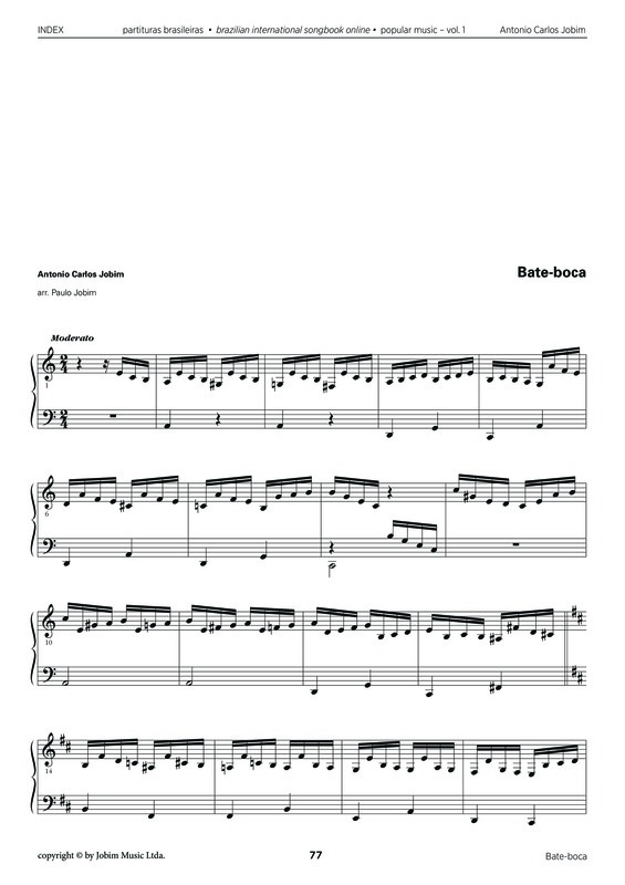 Partitura da música Bate-boca