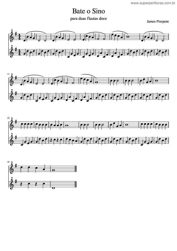 Partitura da música Bate O Sino v.4