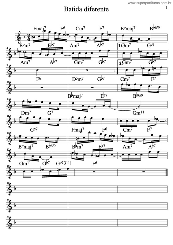 Partitura da música Batida Diferente v.2