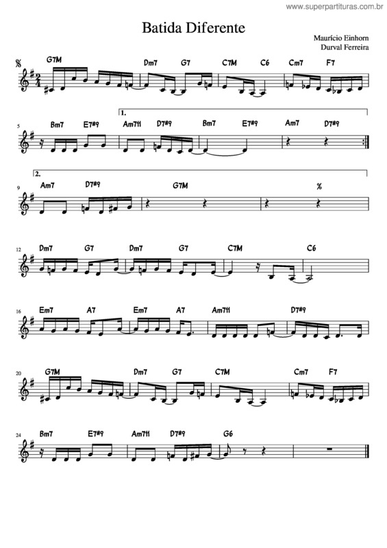Partitura da música Batida Diferente v.4
