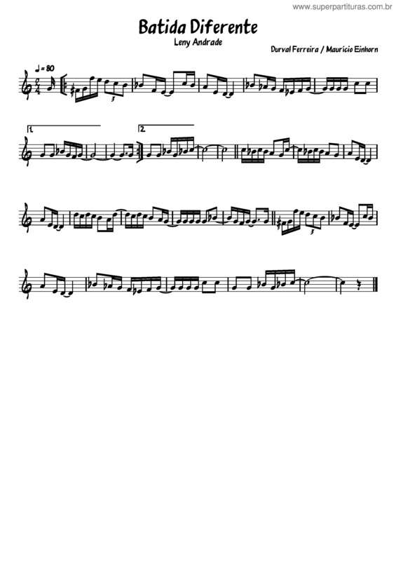 Partitura da música Batida Diferente v.5