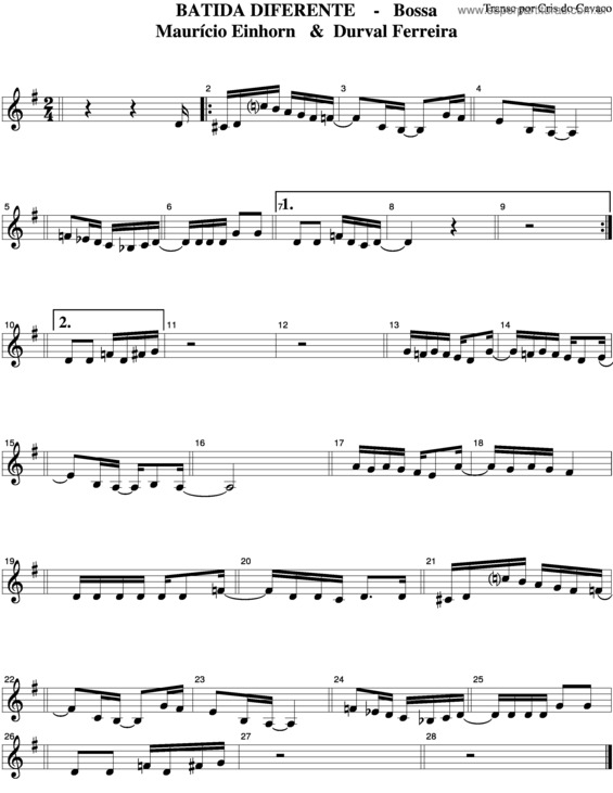 Partitura da música Batida Diferente