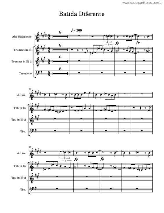 Partitura da música Batida