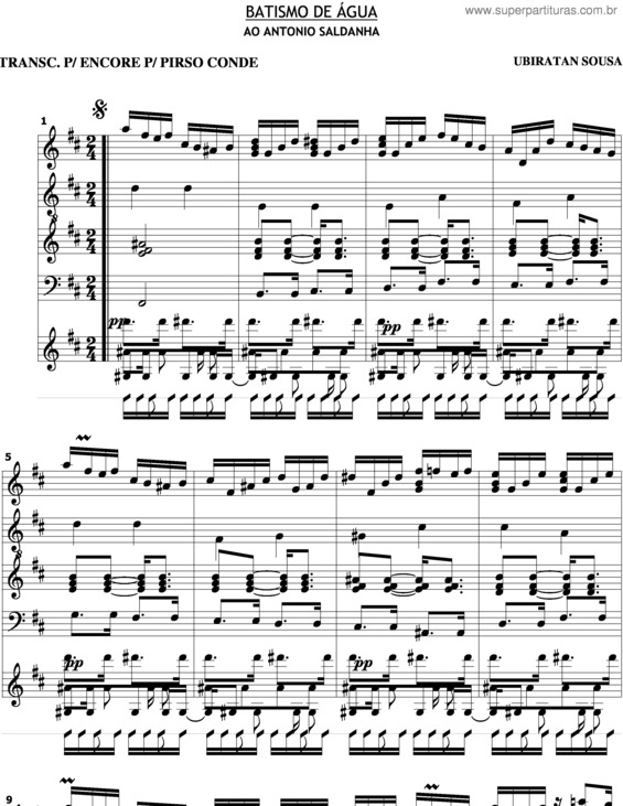 Partitura da música Batismo De Água v.2