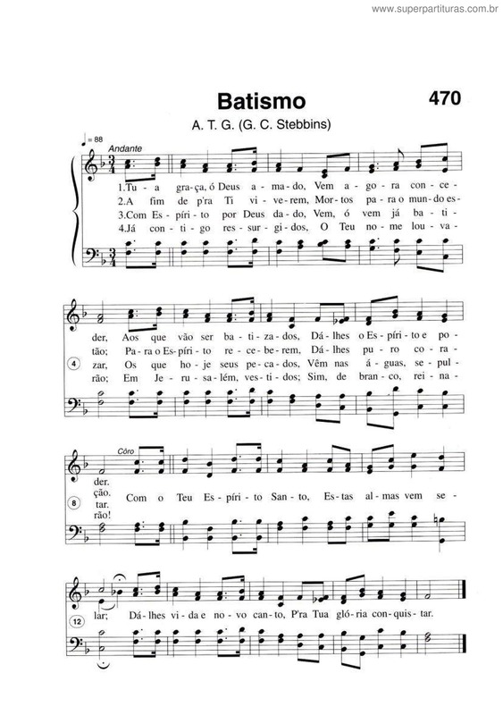 Partitura da música Batismo v.3