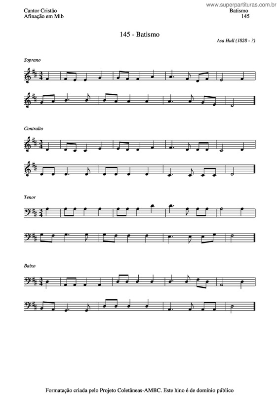 Partitura da música Batismo v.5