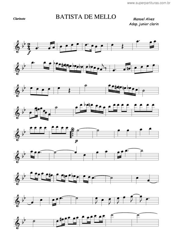 Partitura da música Batista De Mello