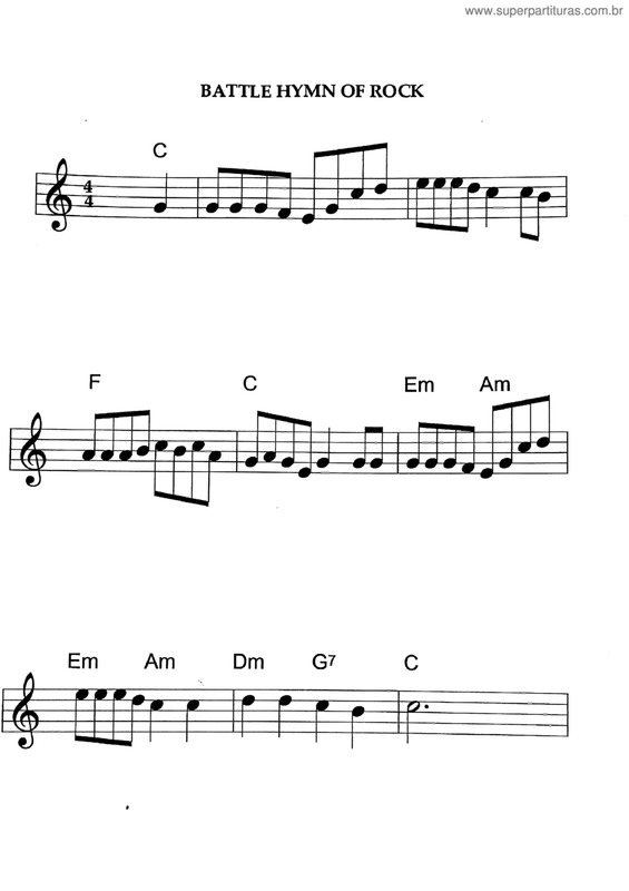 Partitura da música Battle Hymn Of Rock