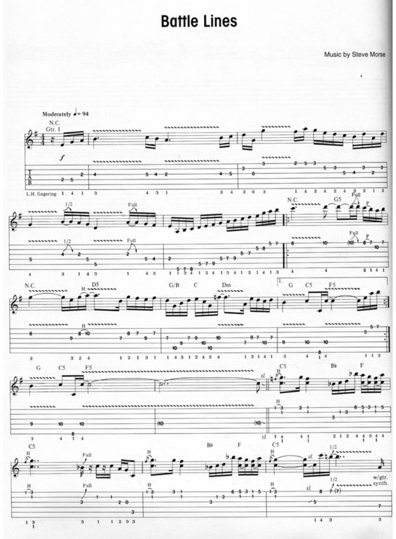 Partitura da música Battle Lines
