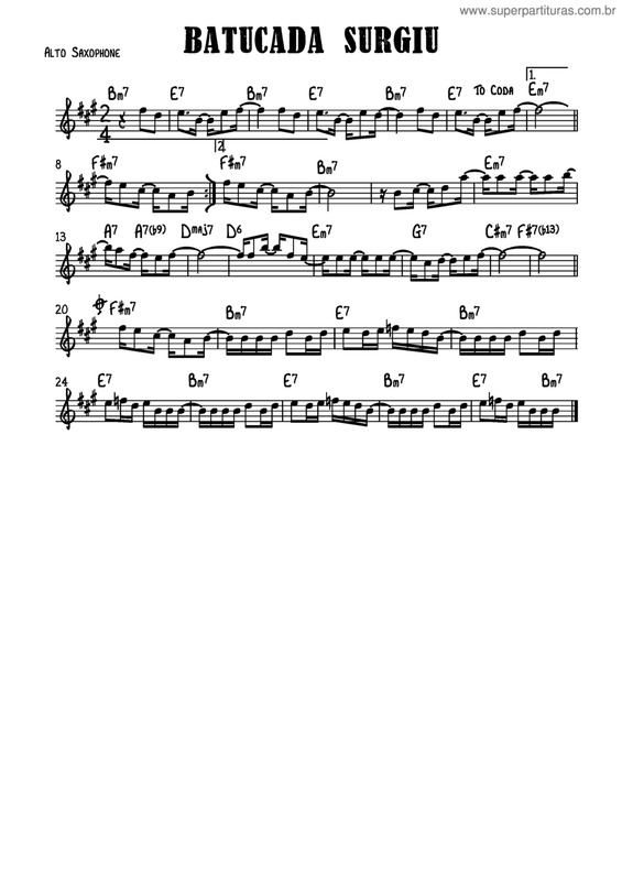 Partitura da música Batucada Surgiu v.4