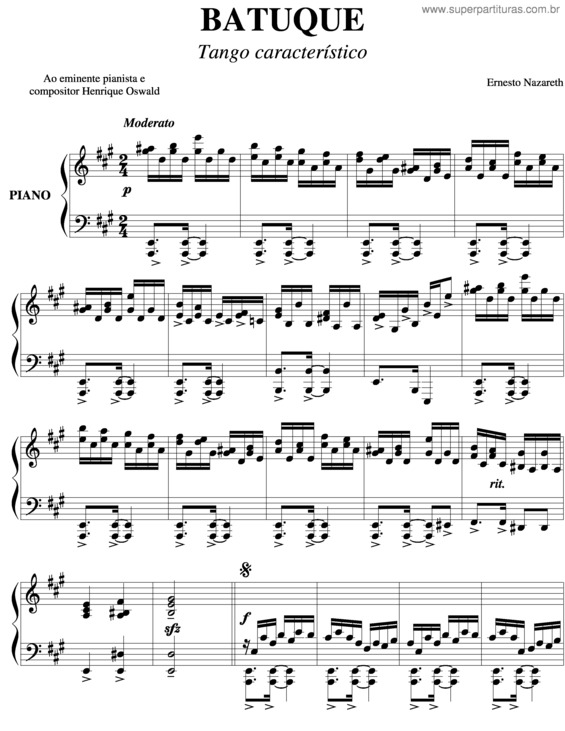 Partitura da música Batuque v.3