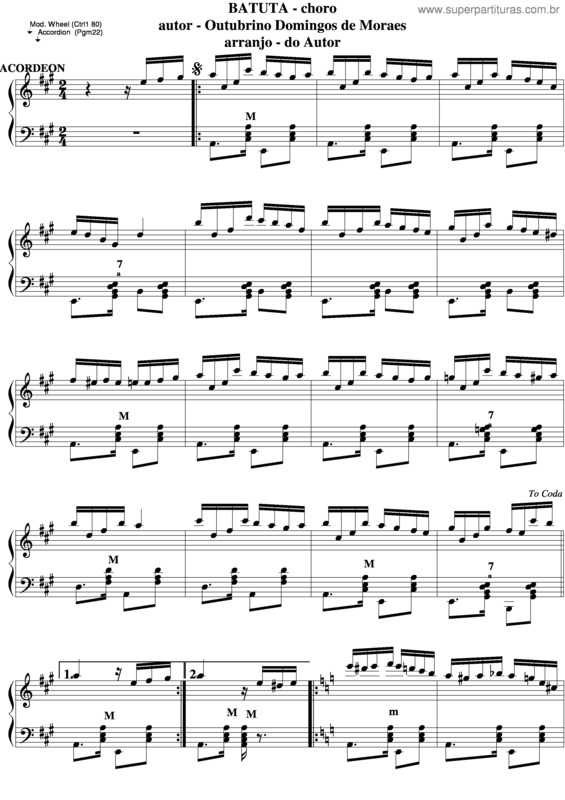 Partitura da música Batuta v.2