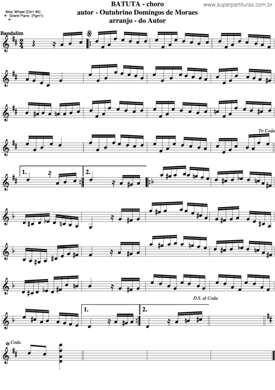 Partitura da música Batuta v.3