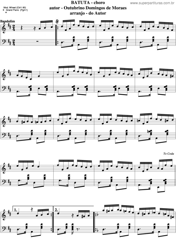 Partitura da música Batuta v.4