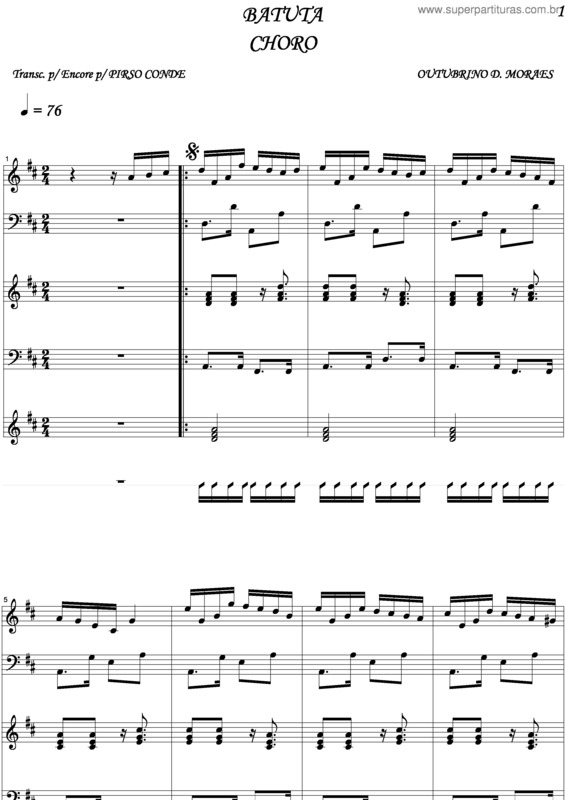 Partitura da música Batuta