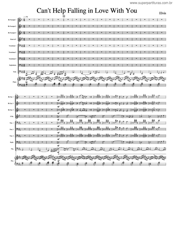 Partitura da música Bb Can`T Stop Falling In Love With You