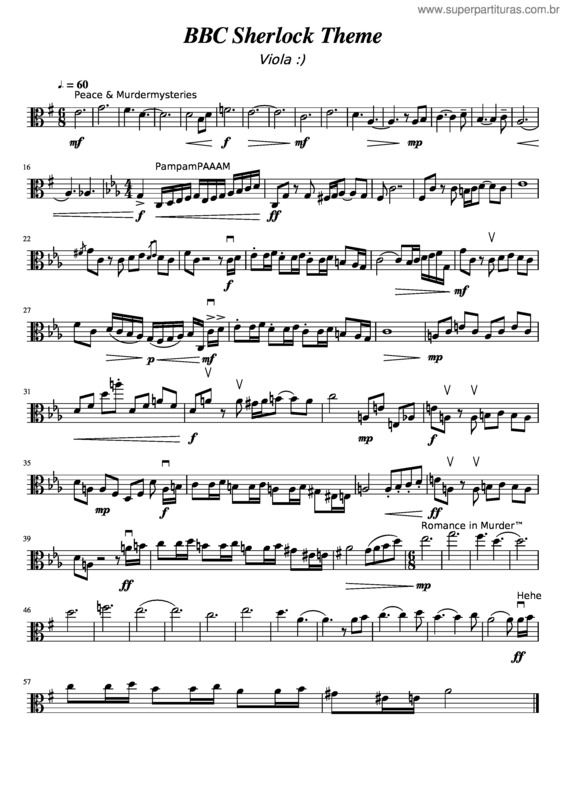 Partitura da música Bbc Sherlock Theme For Viola