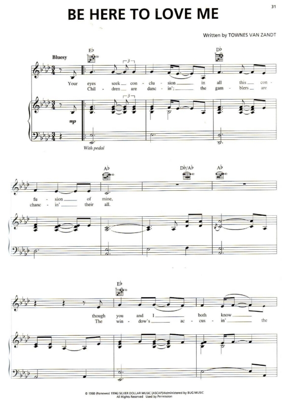 Partitura da música Be Here to Love Me