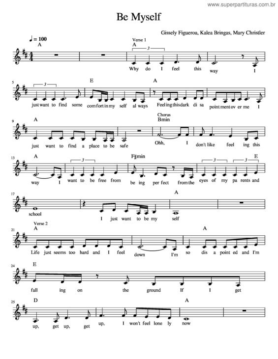 Partitura da música Be Myself