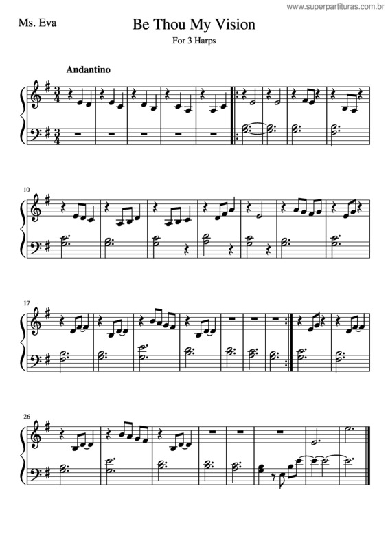 Partitura da música Be Thou My Vision –Ms. Eva`S Part