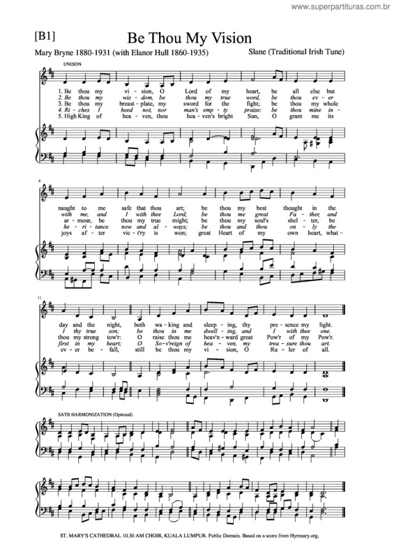 Partitura da música Be Thou My Vision