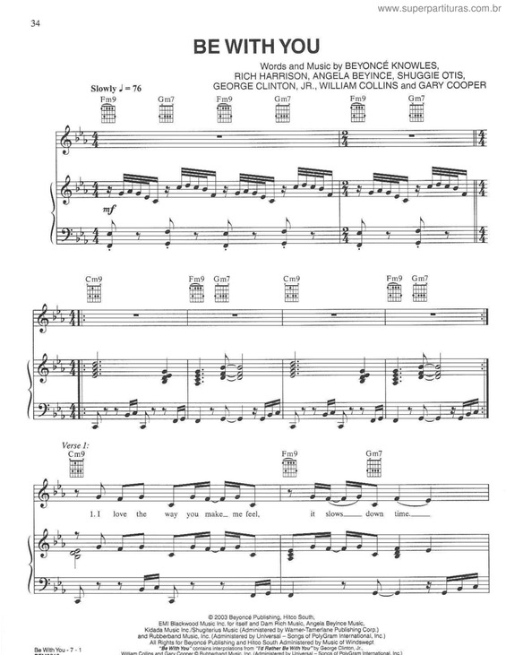 Partitura da música Be With You